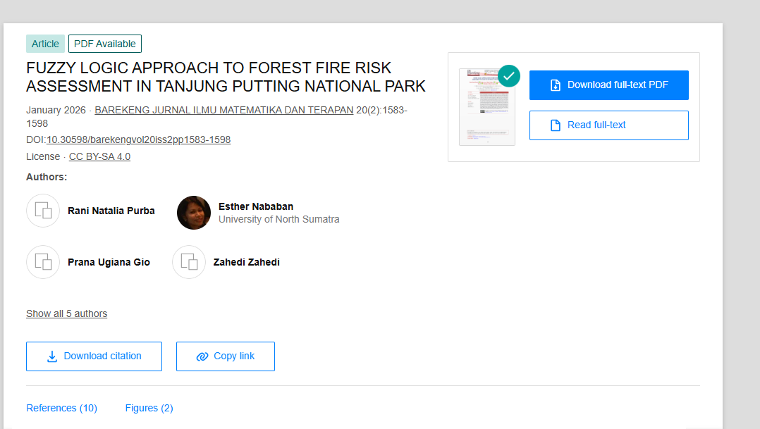 Gambar ke-3 untuk artikel FUZZY LOGIC APPROACH TO FOREST FIRE RISK ASSESSMENT IN TANJUNG PUTTING NATIONAL PARK